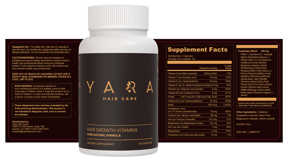 Yara Hair Care Product Label